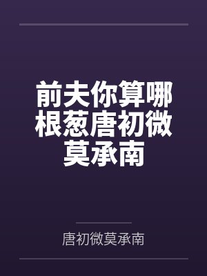 前夫你算哪根葱唐初微莫承南