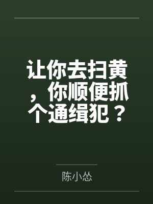 让你去扫黄，你顺便抓个通缉犯？